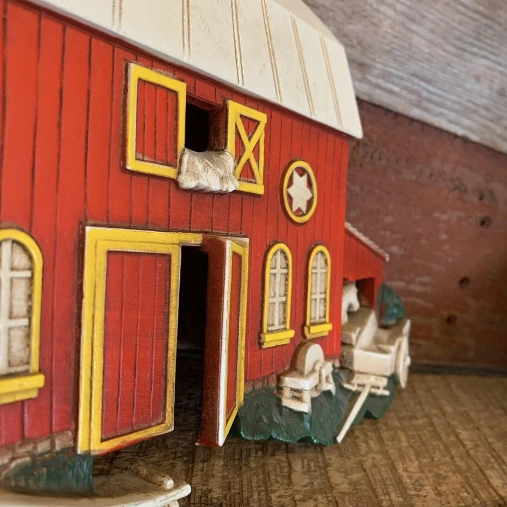HOMCO Farm House Barn Wall Art 1975 #7369 Chickens Horse Windmill Silo LOT OF 2